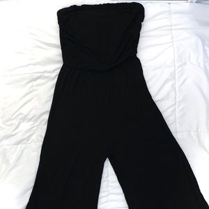Black tube top jumpsuit